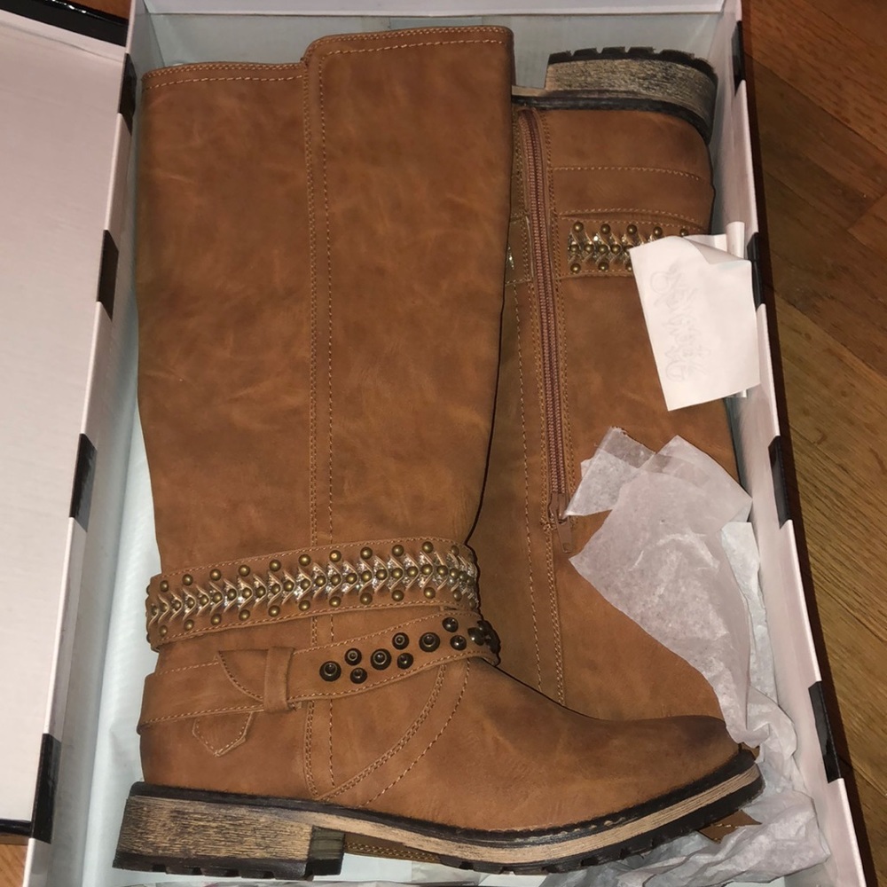 Tall brown boots